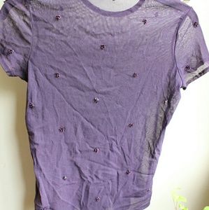 purple Mesh top